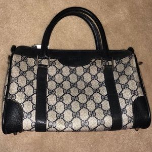 Vintage Gucci Small Boston Bag w/ makeup bag & mini coin purse
